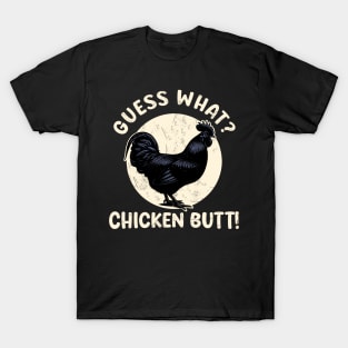 Guess What Chicken Butt for Kids Ayam Cemani Men Rooster T-Shirt